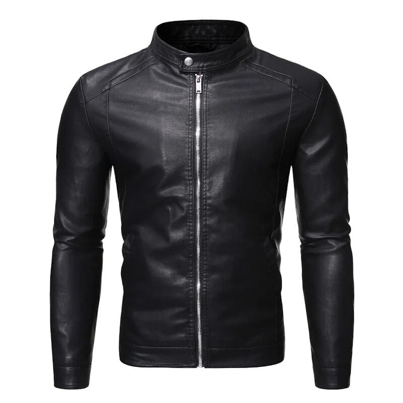 Veste aspect cuir homme col montant