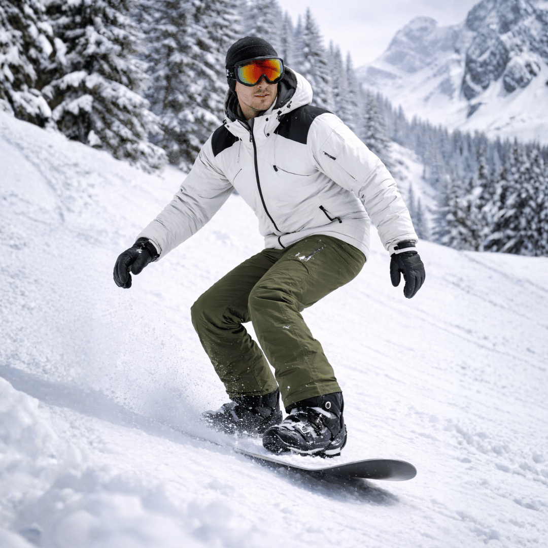 Pantalon de ski homme porté sur la neige