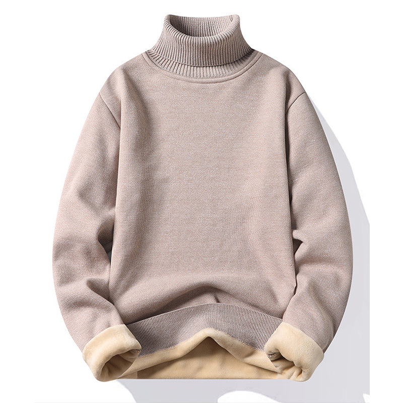 Pull polaire col roulé homme, vue de face