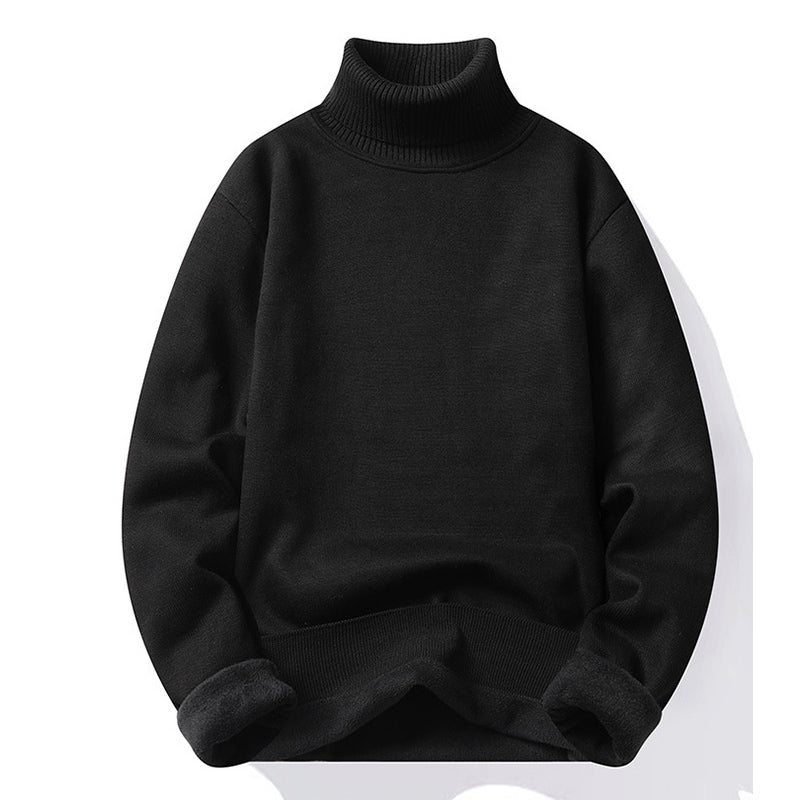 Pull col roulé homme coloris foncé