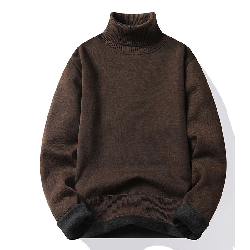 Pull col roulé homme coloris beige