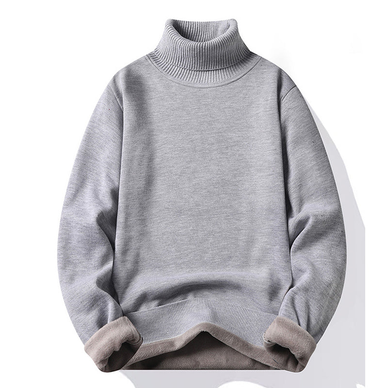 Pull col roulé homme coloris gris