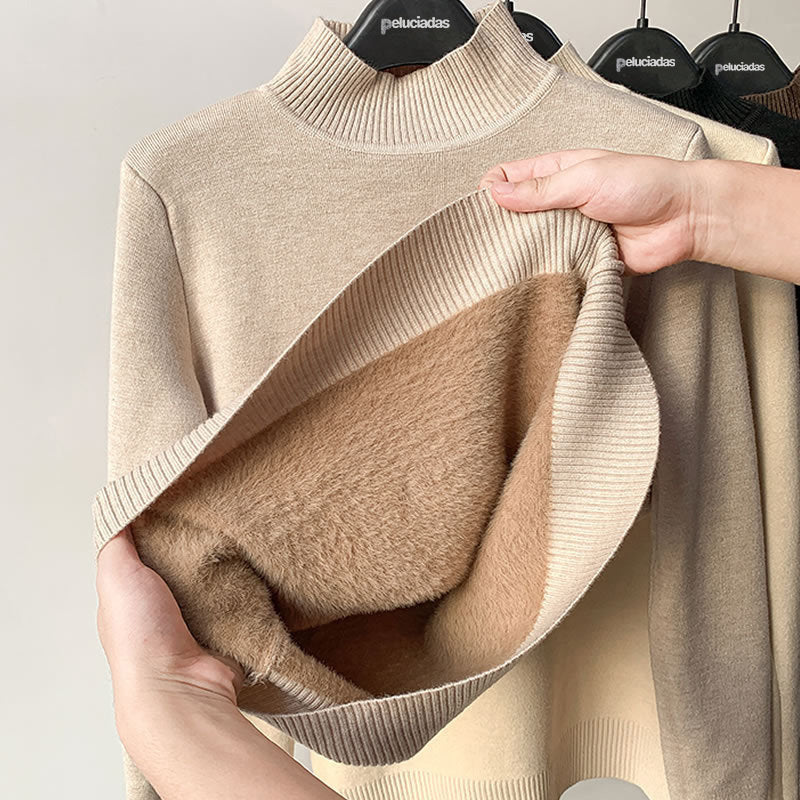 Pull polaire femme porté de face