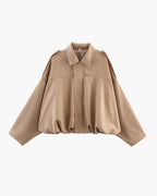 Bomber femme aspect daim oversize