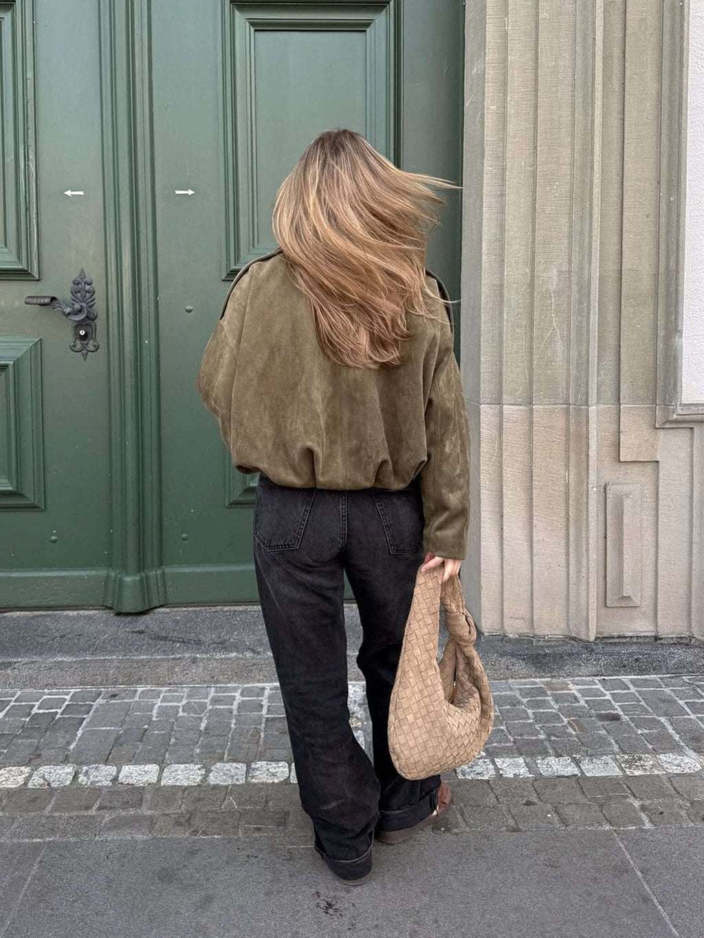 Bomber femme aspect daim oversize