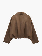 Bomber femme aspect daim oversize