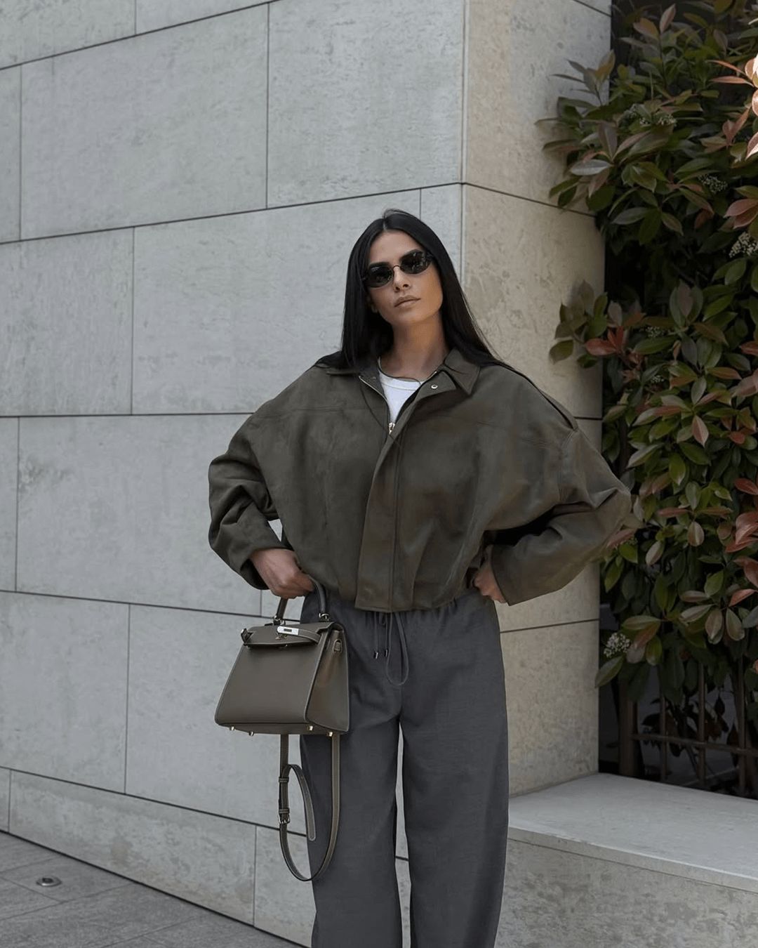 Bomber femme aspect daim oversize