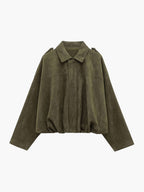 Bomber femme aspect daim oversize