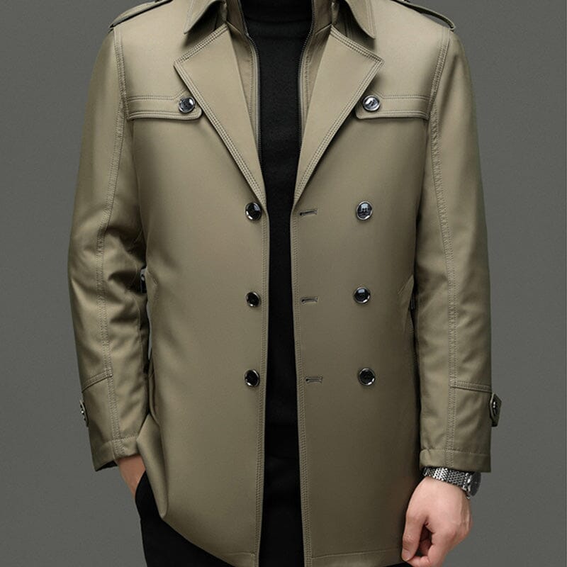 Trench homme mi-long doublure amovible - Kaki