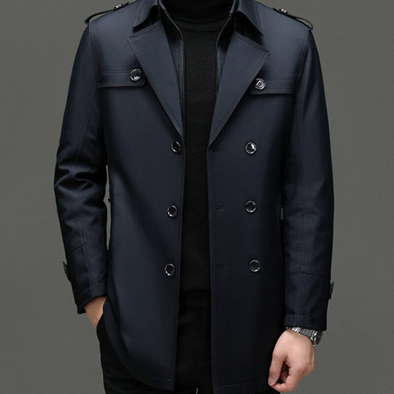 Trench homme mi-long doublure amovible - Bleu marine