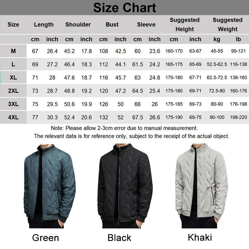 Veste matelassée homme épaisse col montant