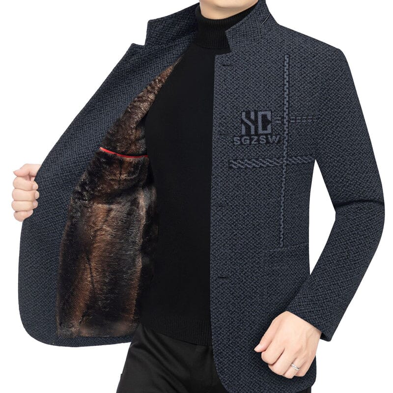 Veste d'hiver homme col montant (3 épaisseurs) - Noir