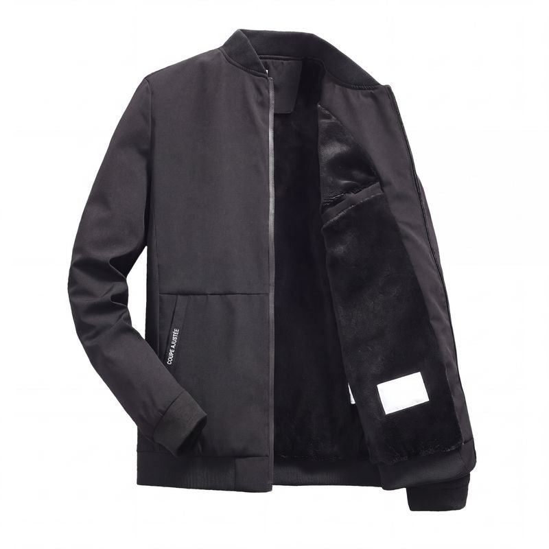 Blouson bomber homme doublure chaude - Noir