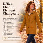 Veste à capuche femme doublée polaire coupe-vent