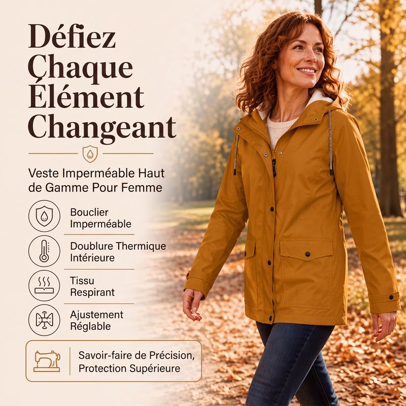Veste à capuche femme doublée polaire coupe-vent