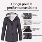 Veste à capuche femme doublée polaire coupe-vent