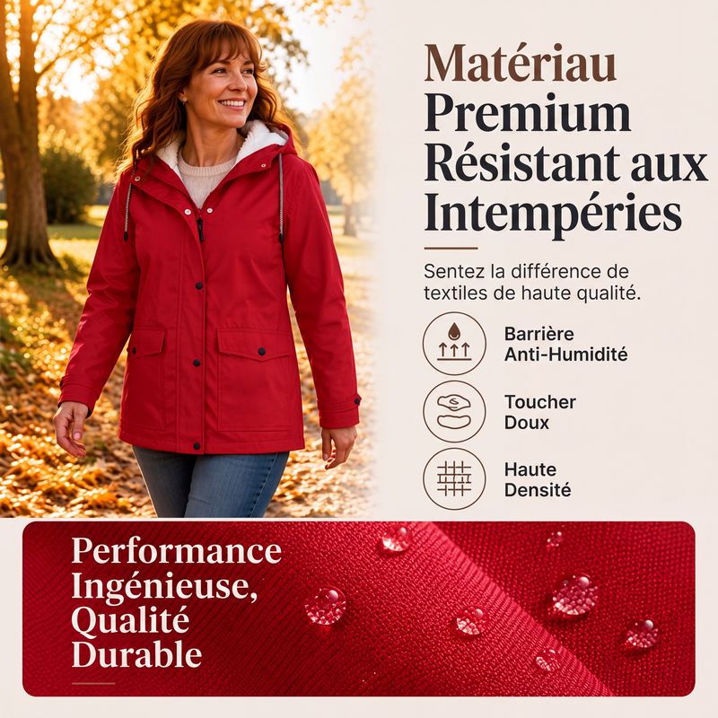 Veste à capuche femme doublée polaire coupe-vent