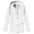 Veste à capuche femme doublée polaire coupe-vent - Blanc