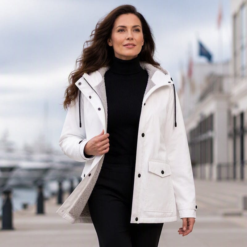 Veste à capuche femme doublée polaire coupe-vent