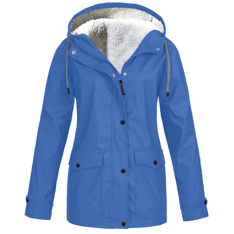 Veste à capuche femme doublée polaire coupe-vent - Bleu ciel