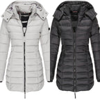 Veste matelassée mi-longue femme à capuche