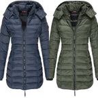 Veste matelassée mi-longue femme à capuche