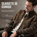 Blouson homme rétro aspect daim col montant