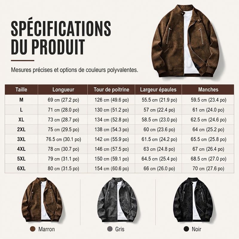 Blouson homme rétro aspect daim col montant