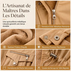 Parka femme cintrée doublée polaire capuche fausse fourrure