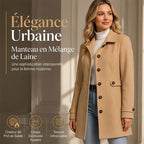 Manteau cintré femme effet laine boutonnage simple