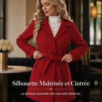 Manteau cintré femme effet laine boutonnage simple