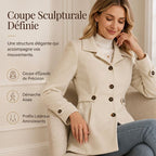 Manteau cintré femme effet laine boutonnage simple
