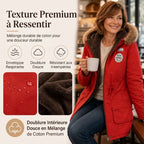 Parka femme doublée peluche capuche fausse fourrure