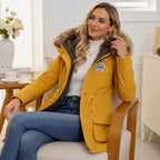 Parka femme doublée peluche capuche fausse fourrure